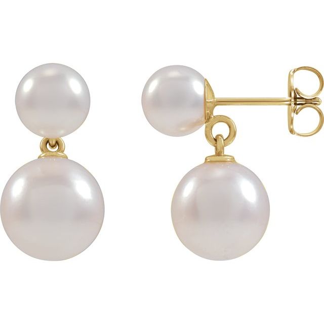 CULTURED WHITE AKOYA PEARL EARRINGS