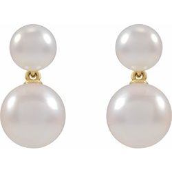 CULTURED WHITE AKOYA PEARL EARRINGS