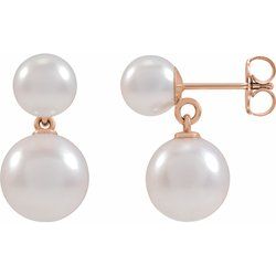 CULTURED WHITE AKOYA PEARL EARRINGS