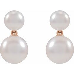 CULTURED WHITE AKOYA PEARL EARRINGS