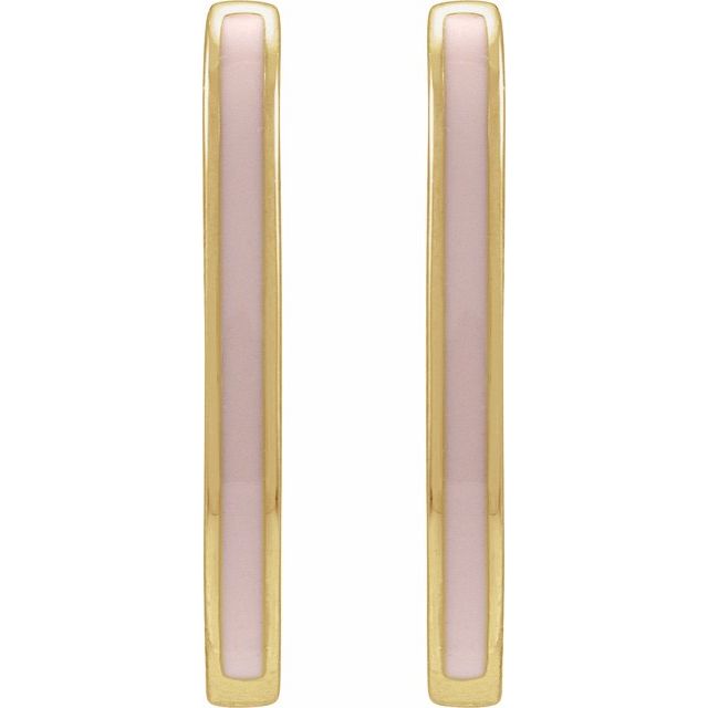 ENAMEL HOOP EARRING