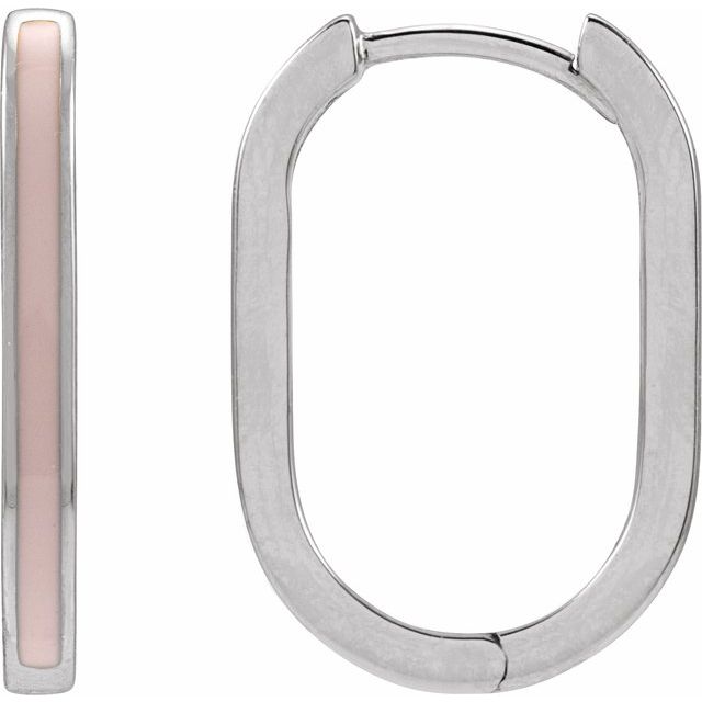 ENAMEL HOOP EARRING