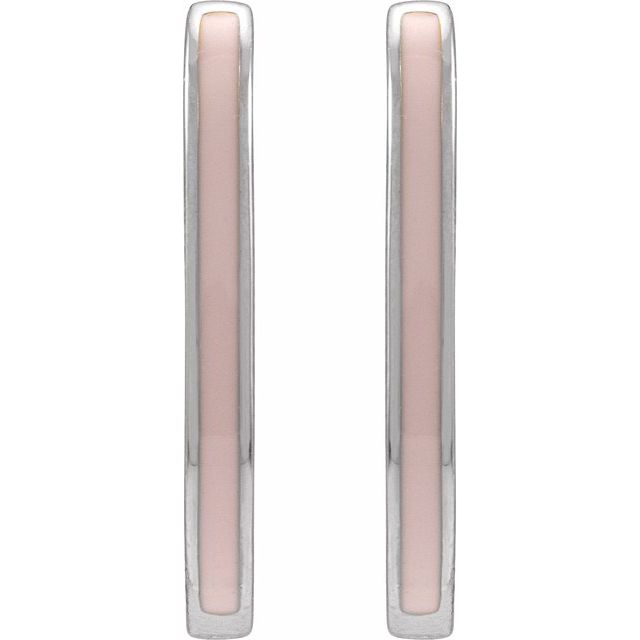 ENAMEL HOOP EARRING