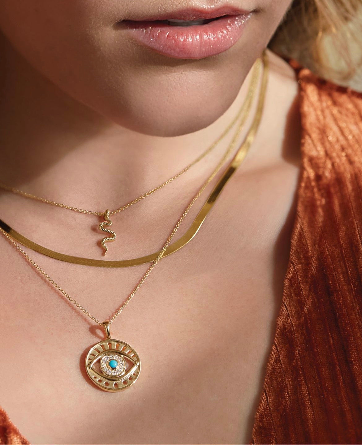 EVIL EYE NECKLACE - TURQUOISE