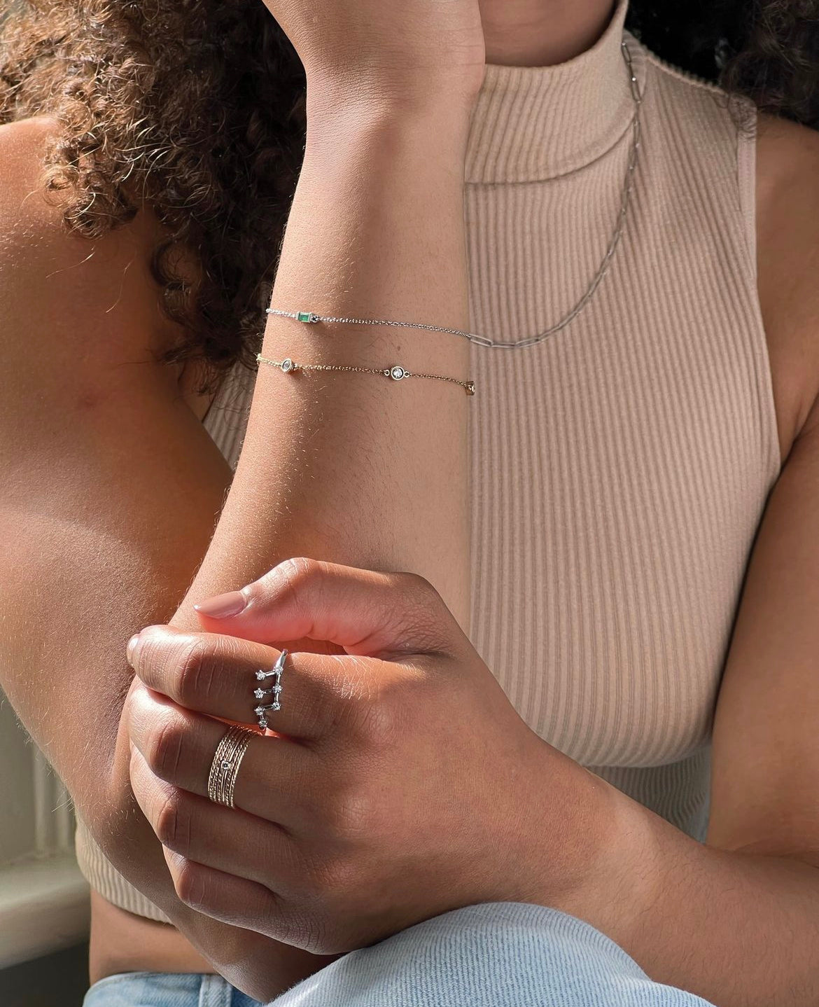 BEZEL SET 5-STONE BRACELET