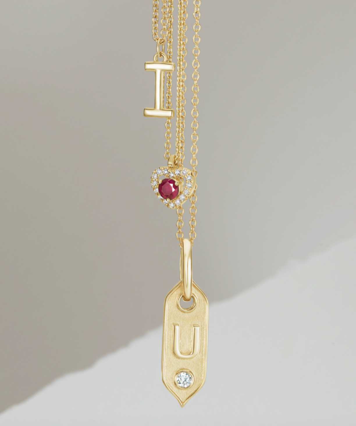 RUBY & .06 CTW DIAMOND HEART NECKLACE