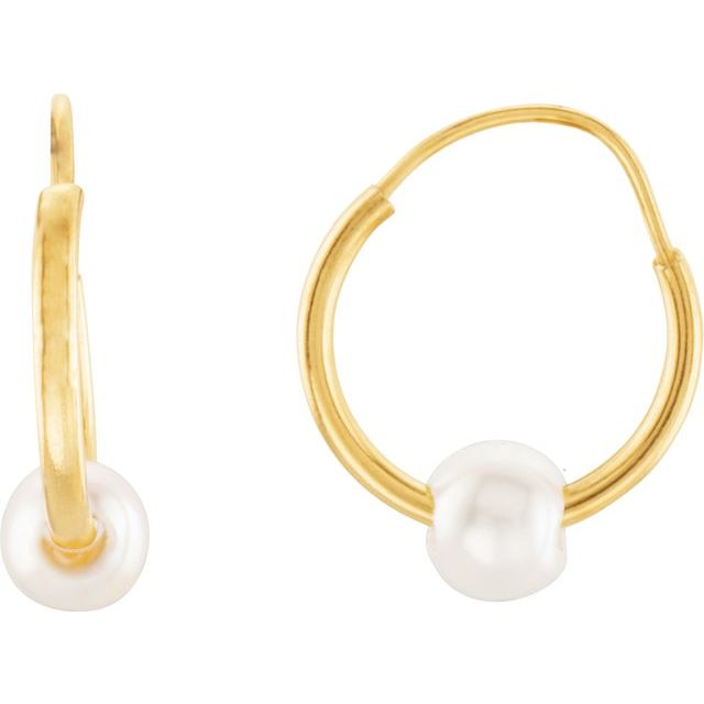 FRESHWATER PEARL PETITE HOOPS
