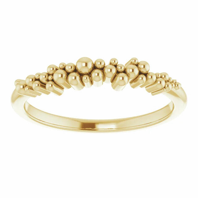 14K STACKABLE SCATTERED BEAD RING - Yellow Gold