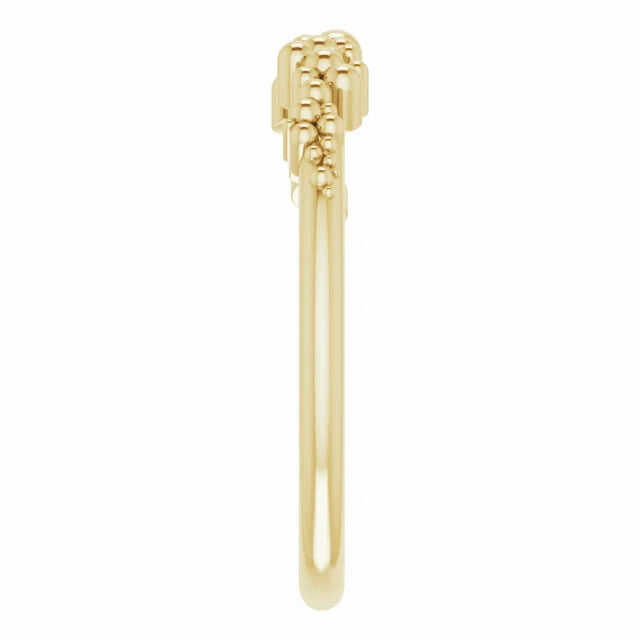 14K STACKABLE SCATTERED BEAD RING - Yellow Gold