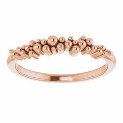 14K STACKABLE SCATTERED BEAD RING - Rose Gold