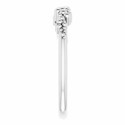 14K STACKABLE SCATTERED BEAD RING - White Gold