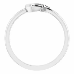 14K CRESCENT MOON & STAR NEGATIVE SPACE RING - White Gold