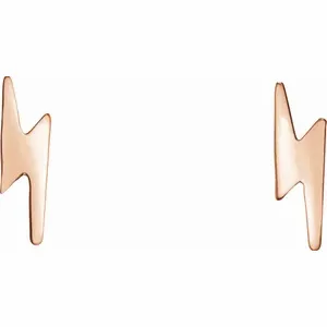 14K LIGHTNING BOLT EARRINGS - Rose Gold