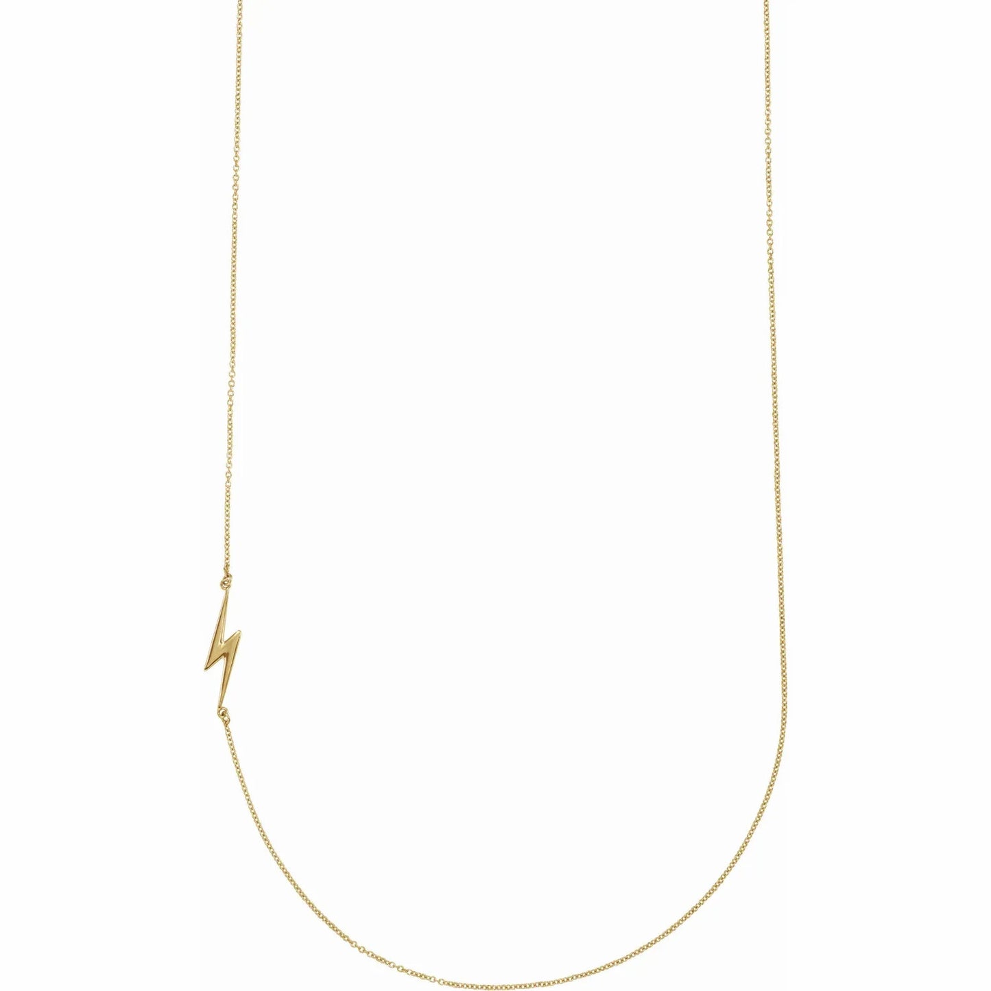 14K LIGHTNING BOLT NECKLACE - Yellow Gold