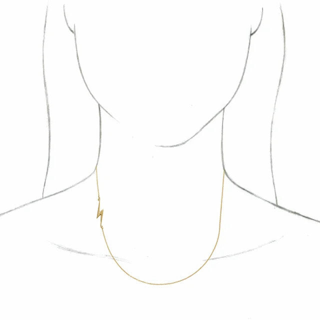 14K LIGHTNING BOLT NECKLACE - Yellow Gold