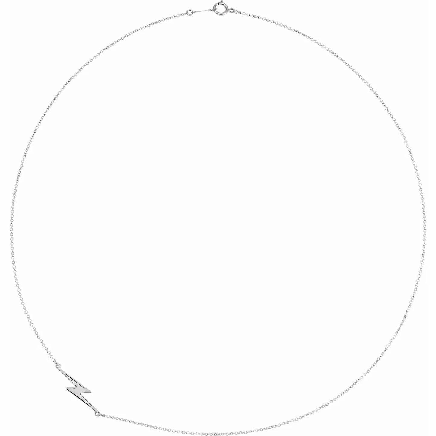 14K LIGHTNING BOLT NECKLACE - White Gold