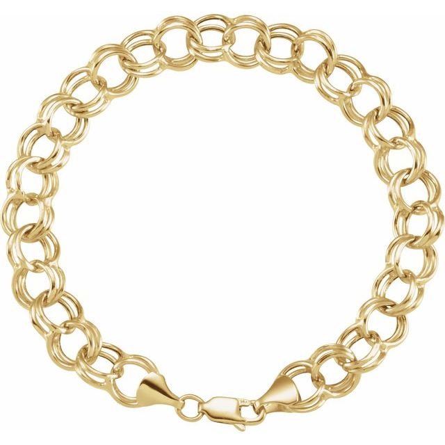 14K DOUBLE LINK BRACELET - Yellow Gold