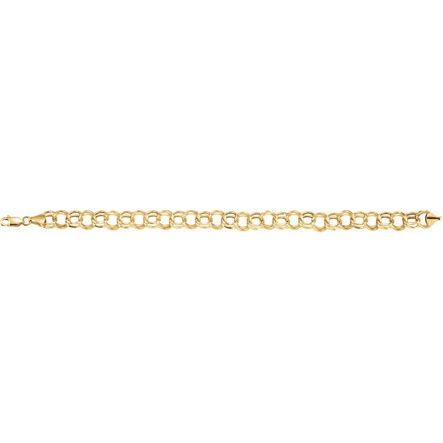 14K DOUBLE LINK BRACELET - Yellow Gold