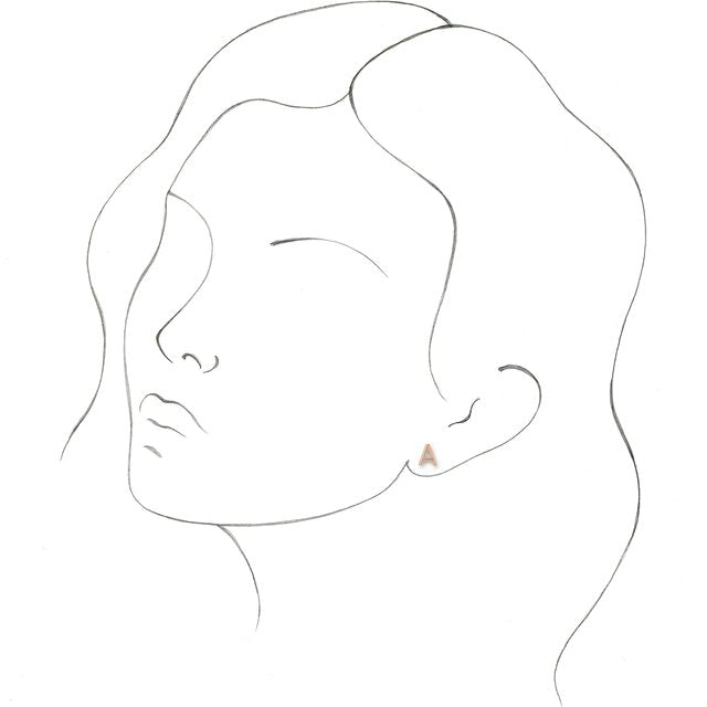 14K INITIAL EARRING - Rose Gold