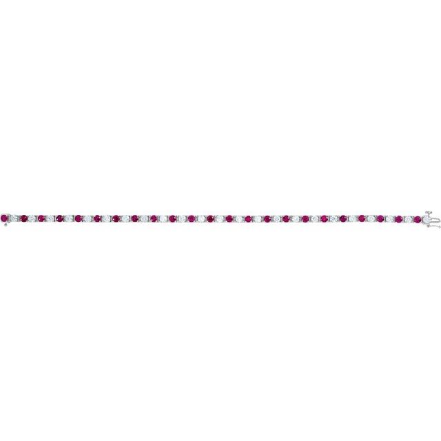 2 ⅓ CTW DIAMOND & RUBY TENNIS BRACELET - White Gold