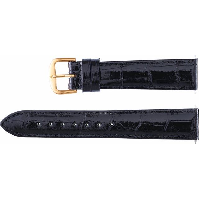Black GENUINE LOUISIANA ALLIGATOR PADDED WATCH BAND