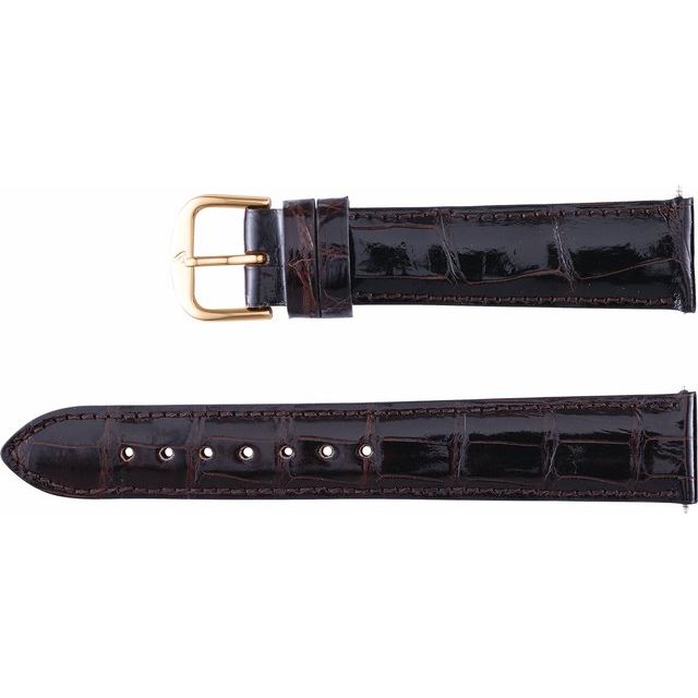 Brown GENUINE LOUISIANA ALLIGATOR PADDED WATCH BAND