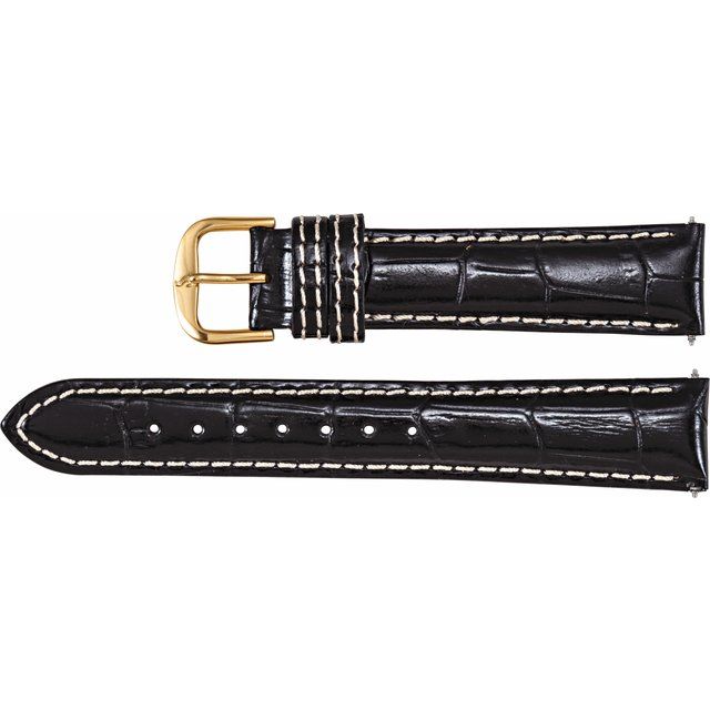 ALLIGATOR GRAIN HEAVY PADDED WATCH BAND