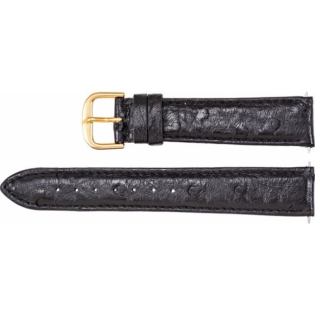 GENUINE OSTRICH PADDED WATCH BAND