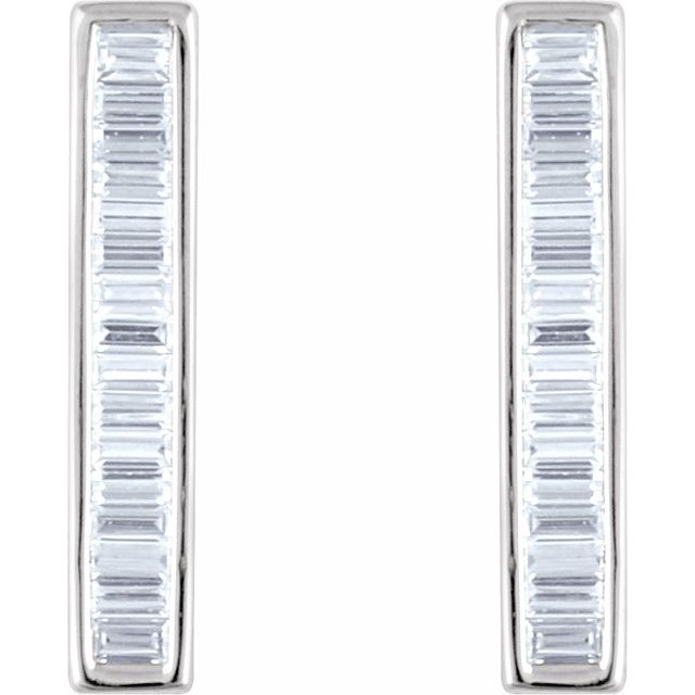 ½ CTW BAGUETTE BAR EARRINGS