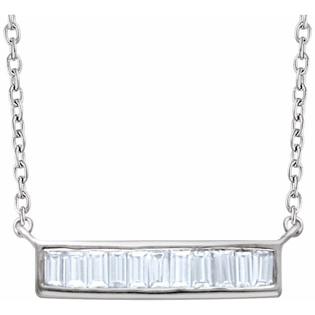 ¼ CTW DIAMOND BAGUETTE BAR NECKLACE