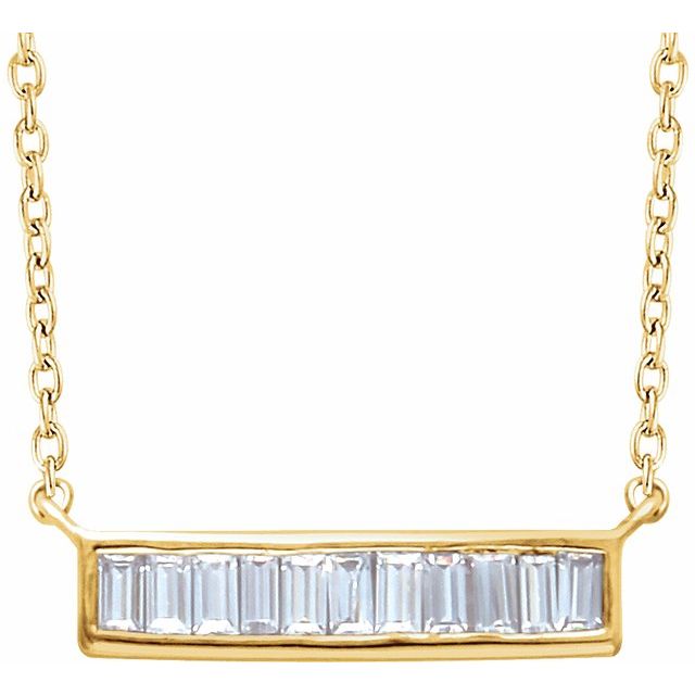 ¼ CTW DIAMOND BAGUETTE BAR NECKLACE