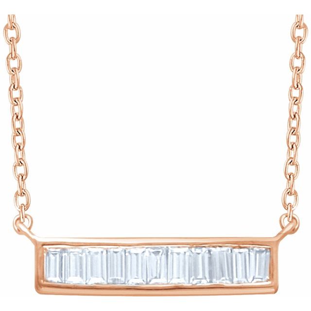 ¼ CTW DIAMOND BAGUETTE BAR NECKLACE