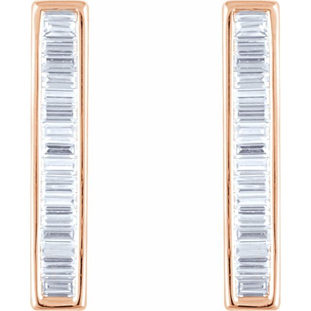 ½ CTW BAGUETTE BAR EARRINGS