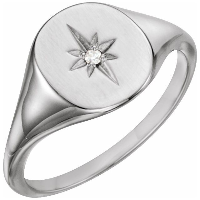OVAL STARBURST SIGNET RING