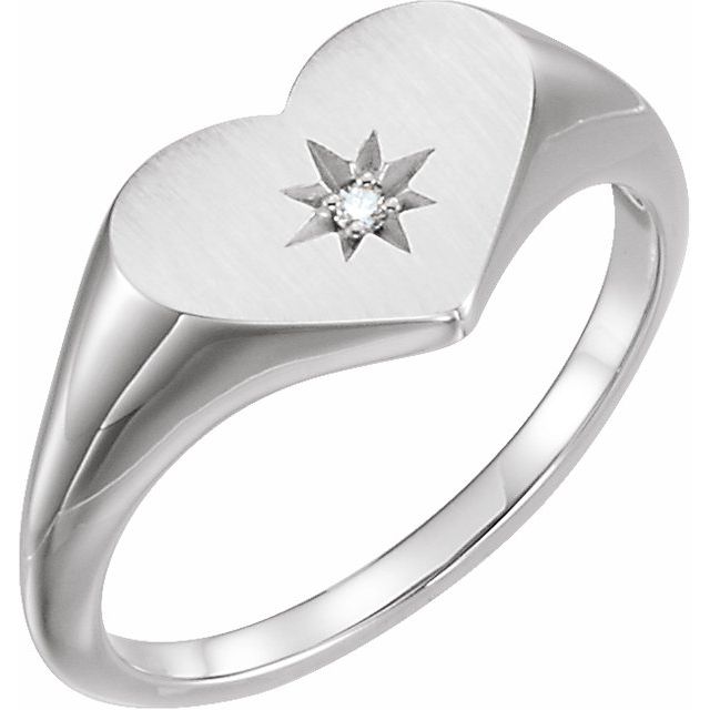 DIAMOND HEART STARBURST RING