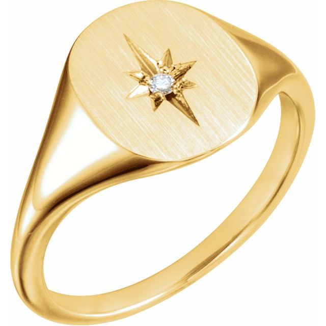 OVAL STARBURST SIGNET RING