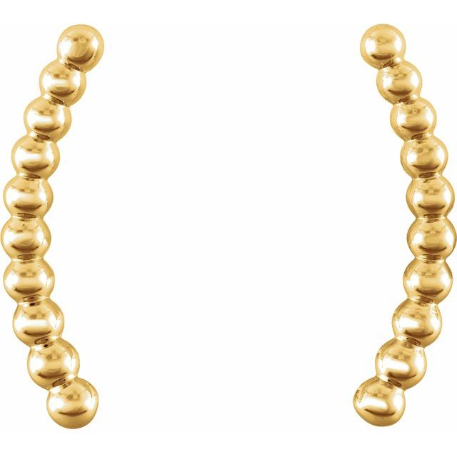 BEADED EAR CLIMBERS - Yellow Gold