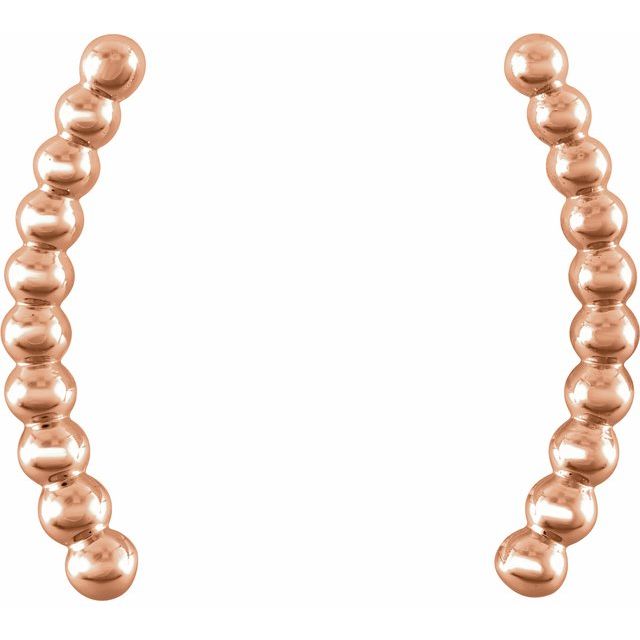 BEADED EAR CLIMBERS - Rose Gold
