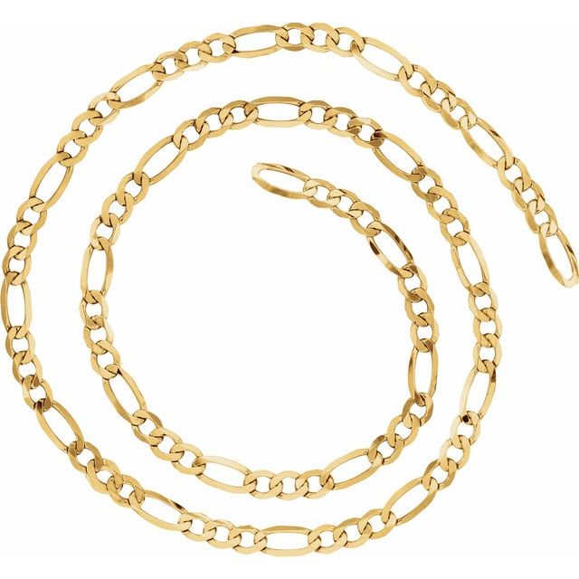 14K FIGARO CHAIN - Yellow Gold