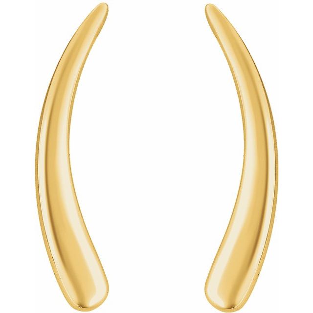 CURVED EAR CLIMBERS - 14K Yellow Gold