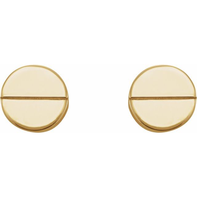 14K SCREW HEAD EARRING - Yellow Gold