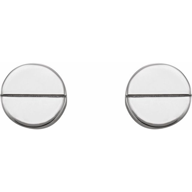 14K SCREW HEAD EARRING - White Gold