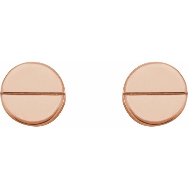 14K SCREW HEAD EARRING - Rose Gold