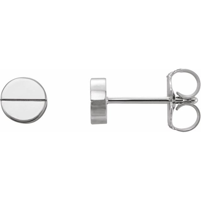 14K SCREW HEAD EARRING - White Gold