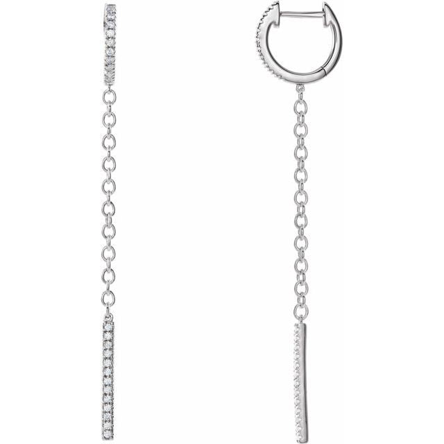 ¼ CTW DIAMOND HOOP CHAIN EARRINGS