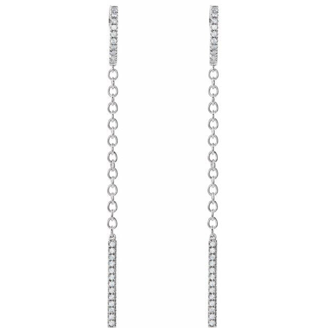 ¼ CTW DIAMOND HOOP CHAIN EARRINGS