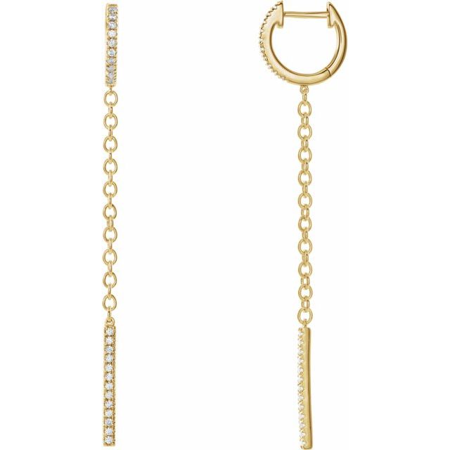¼ CTW DIAMOND HOOP CHAIN EARRINGS
