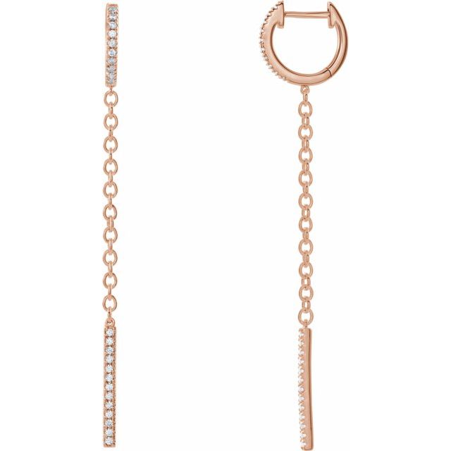 ¼ CTW DIAMOND HOOP CHAIN EARRINGS