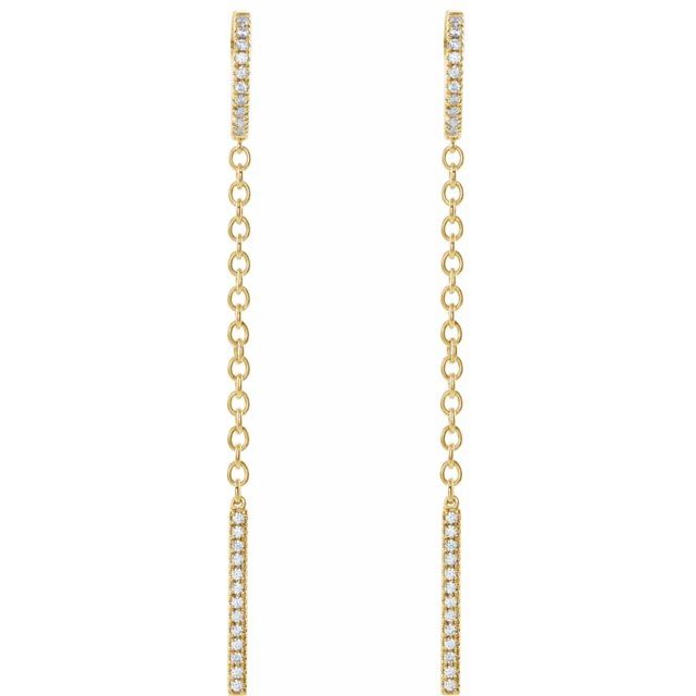 ¼ CTW DIAMOND HOOP CHAIN EARRINGS