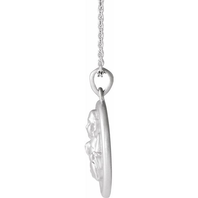 BUDDHA COIN NECKLACE - White Gold